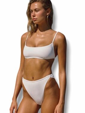 L*SPACE Bikini Set Kourt Bikini Top & Dominic Bitsy Bikini Bottoms in White